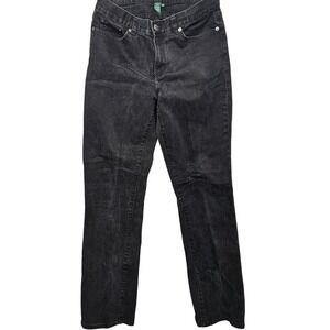Lauren Ralph Lauren Jeans Co Womens Straight Leg Black Denim Pants Size 4